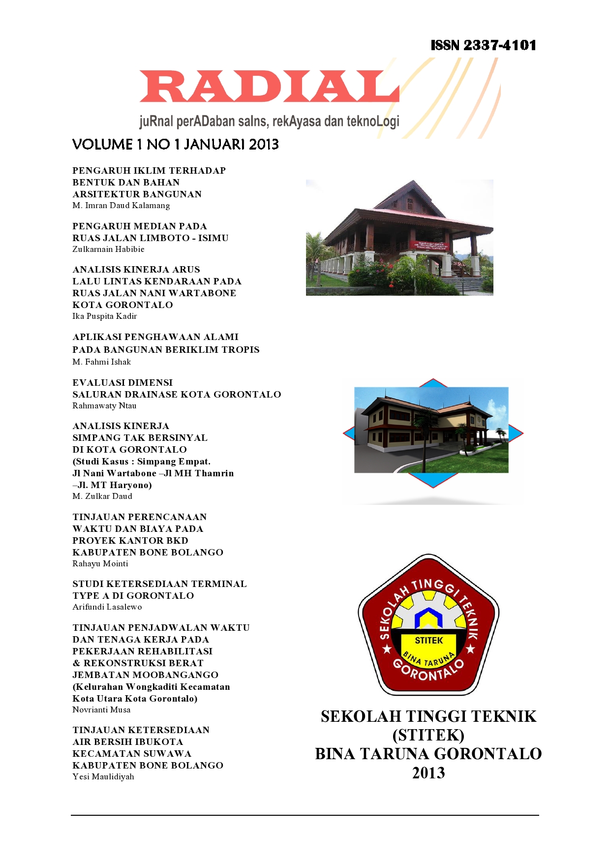 					View Vol. 1 No. 1 (2013): RADIAL: JuRnal PerADaban SaIns RekAyasan dan TeknoLogi
				